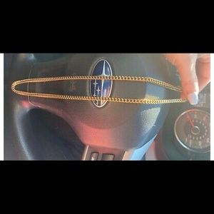 Black jack sterling silver gold plated 32 inch chain